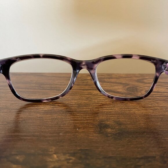 Foster Grant Purple Tortoise Shell Rectangular Eyeglass Frames Only 51-19-138 mm - Picture 8 of 8